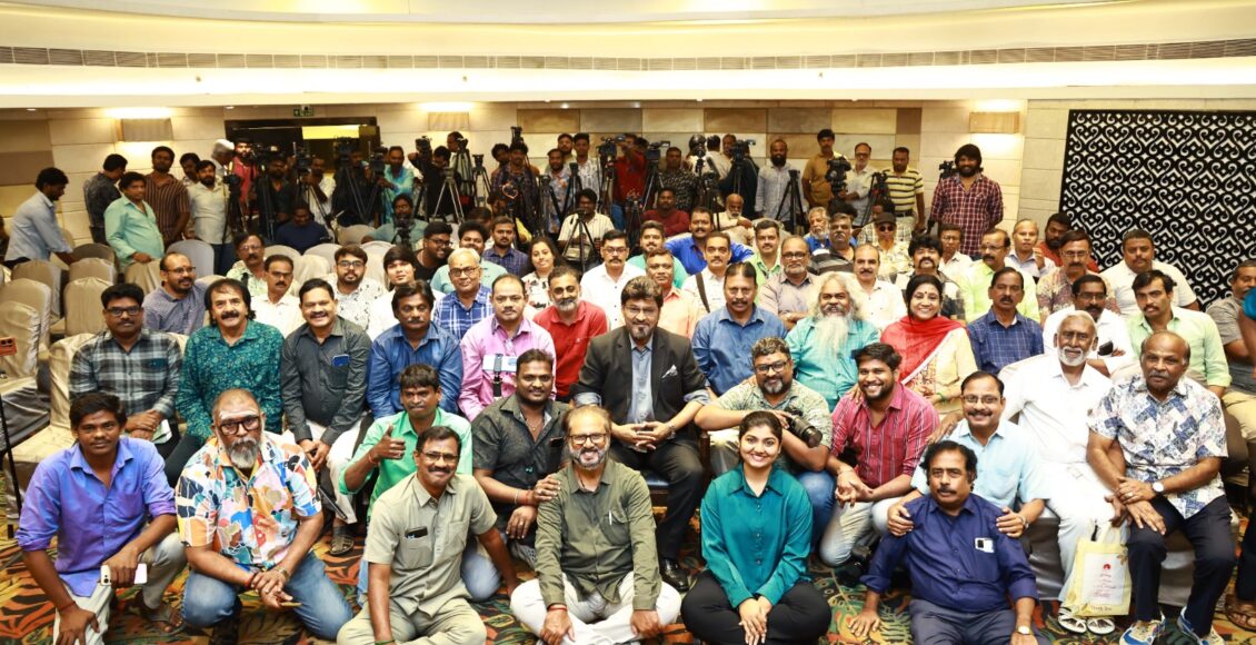 Film journalists with K Bhagyaraj